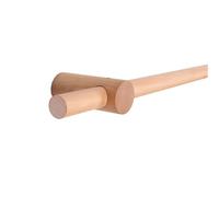 YPAPBHT Tringle à Rideau Romaine Couleur bûche, Tringle Simple et Double, Rail en Bois Massif en Option, Support en métal, Dessus perforé, Installation Ferme(220CM,Single Pole)