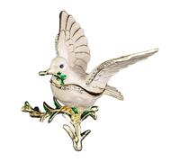 YPBEW Boîte à bijoux décorative en métal avec illustration d'oiseaux blancs sans date pour rangement d'accessoires élégants