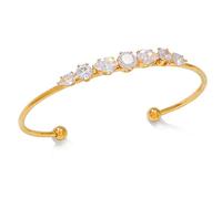 YPBEW Bracelet contemporain à extrémité ouverte avec pierres de zircon lumineuses, ouverture réglable, bijou polyvalent à porter au quotidien, One Size, Comme décrit