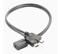 YPBEW Câble d'extension répartiteur USB 5p femelle vers 5p mâle + micro mâle cordon de charge 30 cm rallonge USB