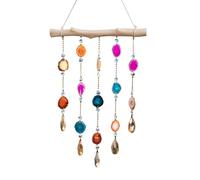 YPBEW Carillon éolien en cristal coloré en tranches d'agates à suspendre pour la maison, la fenêtre, la voiture, le jardin, la chambre à coucher, décoration à suspendre pour l'extérieur