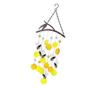 YPBEW Carillon éolien en verre fabriqué à la main avec motif d'abeilles, décoration de jardin, patio, arbre commémoratif, cadeaux commémoratifs, tons naturels