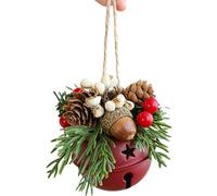 YPBEW Cloches de Noël décoratives en métal en forme de bois de pin pour fête de famille, décorations pour maison, magasin, Noël