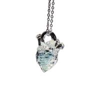 YPBEW Collier avec pendentif en forme de cœur en cristal scintillant fabriqué à la main - Chaîne en argent - Accessoires de cou pour occasions spéciales, Moyen, Comme décrit, Comme décrit.