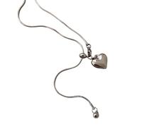 YPBEW Collier avec pendentif en forme de cœur exagéré - Texture en acier inoxydable - Bijou tendance et tendance - Convient pour les femmes