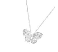 YPBEW Collier avec pendentif papillon unique avec texture brossée de petite taille pour chaîne de clavicule en cuivre robuste artisanat chaîne délicate