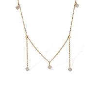 YPBEW Collier avec pendentif simple en oxyde de zirconium - Chaîne en métal - Longueur réglable - Chaîne clavicule - Accessoire pour femme - Collier en oxyde de zirconium