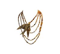 YPBEW Collier plastron moderne avec perles et perles - Bijoux de cou - Bijoux en métal délicat - Oiseaux exagérés