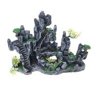 YPBEW Décoration d'aquarium, rocaille de montagne avec grotte cachée, idéale pour créer des habitats sous-marins naturels, abris pour poissons, crevettes, rocailles en résine