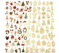 YPBEW Lot de 100 pendentifs à breloques d'huile de Noël pour la fabrication de bijoux robustes et sans plomb