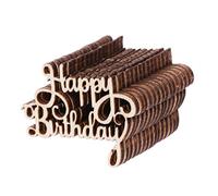 YPBEW Lot de 15 confettis de table en bois « Happy Bithday » - Décoration de fête vintage pour Halloween - Citrouille pour enfants - Adhésif « Thank You » - Pour enveloppes - Autocollant joyeux