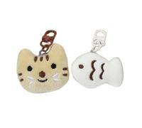 YPBEW Lot de 2 porte-clés en forme de poisson mignon en peluche, jouet pour sac d'école, sac à dos, décoration tendance, chaîne de téléphone, porte-clés en peluche pour couple, a, M