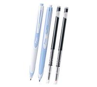 YPBEW Lot de 2 stylos à encre gel rétractables avec 2 recharges pour journal, écriture, notes, encres à séchage rapide pour fournitures scolaires ergonomiques