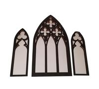 YPBEW Lot de 3 cadres de fenêtre en forme de cathédrale avec miroir transparent pour décoration murale sophistiquée de maison ou de café