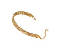 YPBEW Lot de 3 chaînes en cuivre réglables en maille tissée tendance pour femme - Accessoire de poignet réglable