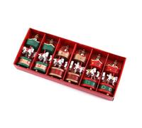 YPBEW Lot de 6 petits carrousels en bois - Cheval - Décoration de Noël - Décorations de fête - Fournitures de fête - Sans danger pour les enfants - Carrousels de décoration