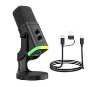 YPBEW Microphone USB portable avec base robuste et sélection de couleurs vives conçu pour la voix et les conversations de jeu avec suppression du bruit micro USB