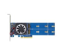 YPBEW PLX88024 Adaptateur d'extension NVMe PCIe à 4 emplacements Double hauteur Support de refroidissement actif Ventilateur de refroidissement pour serveurs/ordinateurs de bureau Compatibilité PCIe