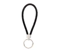 YPBEW Porte-clés en cristal de diamant anti-perte avec paillettes - Dragonne de poignet pour clé de voiture, portefeuille, décoration, téléphone, cordon manuel - Noir, noir, taille unique