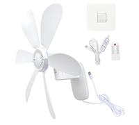 YPBEW Ventilateur mural alimenté par USB avec télécommande amovible, 4 réglages de vitesse et fonction minuterie pour tente domestique ventilateur mural USB avec télécommande