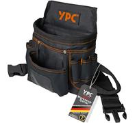 YPC Presto Sac banane XL - Ceinture à outils - Ceinture de travail - Sac à outils imperméable avec passant pour marteau - Ceinture en nylon indéchirable - 12 poches - Noir - 27 x 21 x 13 cm - Charge