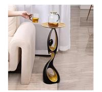 YPDJVLTI Table d'appoint ronde d'art moderne table basse créative en alliage de résine pour salon, bureau, canapé, table de chevet compacte