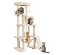 YPDOPORA Arbre À Chat Multi-Niveaux De 63 Pouces, avec Griffoirs Recouverts De Sisal, Condo, Hamac, Balle Suspendue Et Plate-Forme Étendue pour Que Les Chats Puissent Jouer,F