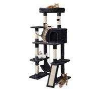 YPDOPORA Arbre À Chat Multi-Niveaux De 63 Pouces, avec Griffoirs Recouverts De Sisal, Condo, Hamac, Balle Suspendue Et Plate-Forme Étendue pour Que Les Chats Puissent Jouer,E