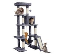 YPDOPORA Arbre À Chat Multi-Niveaux De 63 Pouces, avec Griffoirs Recouverts De Sisal, Condo, Hamac, Balle Suspendue Et Plate-Forme Étendue pour Que Les Chats Puissent Jouer,A