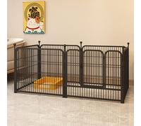YPDOPORA Clôture pour Chien De Compagnie en Fil d'acier Crypté, Solide Et Durable, Installation Simple Et Difficile À Rouiller Et À Peindre, Peut Changer De Forme À Volonté,Noir,S