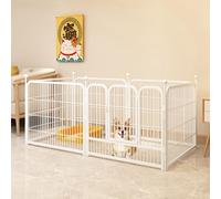 YPDOPORA Clôture pour Chien De Compagnie en Fil d'acier Crypté, Solide Et Durable, Installation Simple Et Difficile À Rouiller Et À Peindre, Peut Changer De Forme À Volonté,Blanc,S