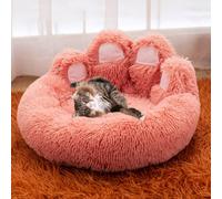 YPDOPORA Coussin Rond en Forme De Donut pour Chats Et Chiens, Coussin Anti-Anxiété pour Chats Et Chiens De Petite Et Moyenne Taille, Lavable, avec Fond Antidérapant.,Rose,S