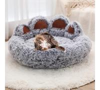 YPDOPORA Coussin Rond en Forme De Donut pour Chats Et Chiens, Coussin Anti-Anxiété pour Chats Et Chiens De Petite Et Moyenne Taille, Lavable, avec Fond Antidérapant.,Gris,XL