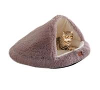 YPDOPORA Cozy Cocoon Cat Bed, Lit Semi-Fermé pour Animaux De Compagnie, Grands Lits De Grotte pour Chats D'intérieur, Grotte De Lits pour Animaux De Compagnie Amovible Et Lavable,Beige,2XS