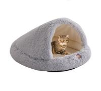 YPDOPORA Cozy Cocoon Cat Bed, Lit Semi-Fermé pour Animaux De Compagnie, Grands Lits De Grotte pour Chats D'intérieur, Grotte De Lits pour Animaux De Compagnie Amovible Et Lavable,Gris,XL