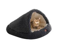 YPDOPORA Cozy Cocoon Cat Bed, Lit Semi-Fermé pour Animaux De Compagnie, Grands Lits De Grotte pour Chats D'intérieur, Grotte De Lits pour Animaux De Compagnie Amovible Et Lavable,Noir,XL