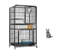 YPDOPORA Enclos Intérieur pour Cage À Chat, Enclos Extérieur pour Chat avec roulettes, Parc pour Chat Détachable, Grande Maison pour Chat, Enclos Extérieur pour 1 À 2 Chats,H