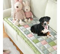 YPDOPORA Housse De Protection pour Canapé en Coton Garden Chic, Tapis Antidérapant pour Animaux De Compagnie, Housse De Canapé Lavable, Tapis De Salon, Housse De Canapé À Imprimé Floral,Vert,3XL