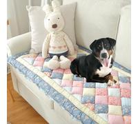 YPDOPORA Housse De Protection pour Canapé en Coton Garden Chic, Tapis Antidérapant pour Animaux De Compagnie, Housse De Canapé Lavable, Tapis De Salon, Housse De Canapé À Imprimé Floral,Jaune,4XL