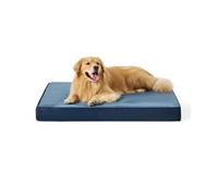 YPDOPORA Lit Orthopédique pour Cage De Chien, Lit pour Chiens en Mousse À Mémoire De Forme Indéchirable, Coussinets De Cage Imperméables pour Cages De Chien avec Housse Lavable Amovible,Bleu,M