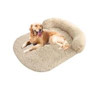 YPDOPORA Lit Orthopédique pour Chien De Taille Moyenne, Lavable, en Fausse Fourrure Moelleuse, en Mousse À Alvéoles, avec Paniers Lavables Et Housse De Protection Douce pour Canapé,Beige,2XL