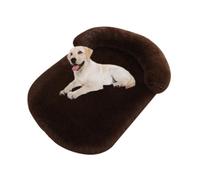 YPDOPORA Lit Orthopédique pour Chien De Taille Moyenne, Lavable, en Fausse Fourrure Moelleuse, en Mousse À Alvéoles, avec Paniers Lavables Et Housse De Protection Douce pour Canapé,Marron,S