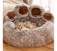 YPDOPORA Lit pour Chien Et Chat, Joli Lit pour Chien en Forme De Patte d'ours, Rembourrage en Coton PP Doux, Fond Antidérapant, Joli Motif De Griffe d'ours, Lavable en Machine,E,L