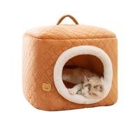 YPDOPORA Maison pour Chat, Lit Chaud 2 en 1 pour Chat, Tente pour Chat avec Oreiller Amovible Et Lavable, Lit Cube Confortable pour Chat, Lit Doux Et Chaud pour Chien, Canapé-Lit pour Chat,S