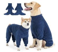 YPDOPORA Manteau d'hiver Doux pour Chien, Veste Confortable À Col Roulé pour Chien De Taille Moyenne, Manteau d'hiver pour Animaux De Compagnie avec Manches, Pyjama pour Animaux De Compagnie,Bleu,3XL