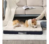 YPDOPORA Panier Orthopédique en Mousse À Mémoire De Forme pour Chien, Panier Épais en Mousse À Mémoire De Forme avec Housse Amovible Et Lavable Et Dessous Antidérapant,Blanc,L