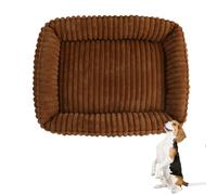 YPDOPORA Panier Orthopédique Lavable pour Chien, Panier Rectangulaire Doux Et Apaisant pour Chiots, avec Housse Amovible Et Lavable, Dessous Antidérapant pour Petits Et Moyens Chiens,Marron,L