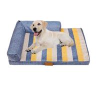 YPDOPORA Panier Orthopédique pour Chien De Taille Moyenne, Coussin en Mousse À Mémoire De Forme, Doux Et Confortable, avec Dessous Antidérapant, Housse Amovible Et Lavable,Bleu,L