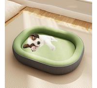 YPDOPORA Panier Orthopédique pour Chien De Taille Moyenne, Lavable, Ovale, en Mousse À Mémoire De Forme, avec Traversin À Quatre Côtés, Housse Amovible Et Lavable Et Fond Antidérapant.,Vert,M
