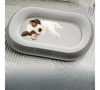 YPDOPORA Panier Orthopédique pour Chien De Taille Moyenne, Lavable, Ovale, en Mousse À Mémoire De Forme, avec Traversin À Quatre Côtés, Housse Amovible Et Lavable Et Fond Antidérapant.,Gris,XL